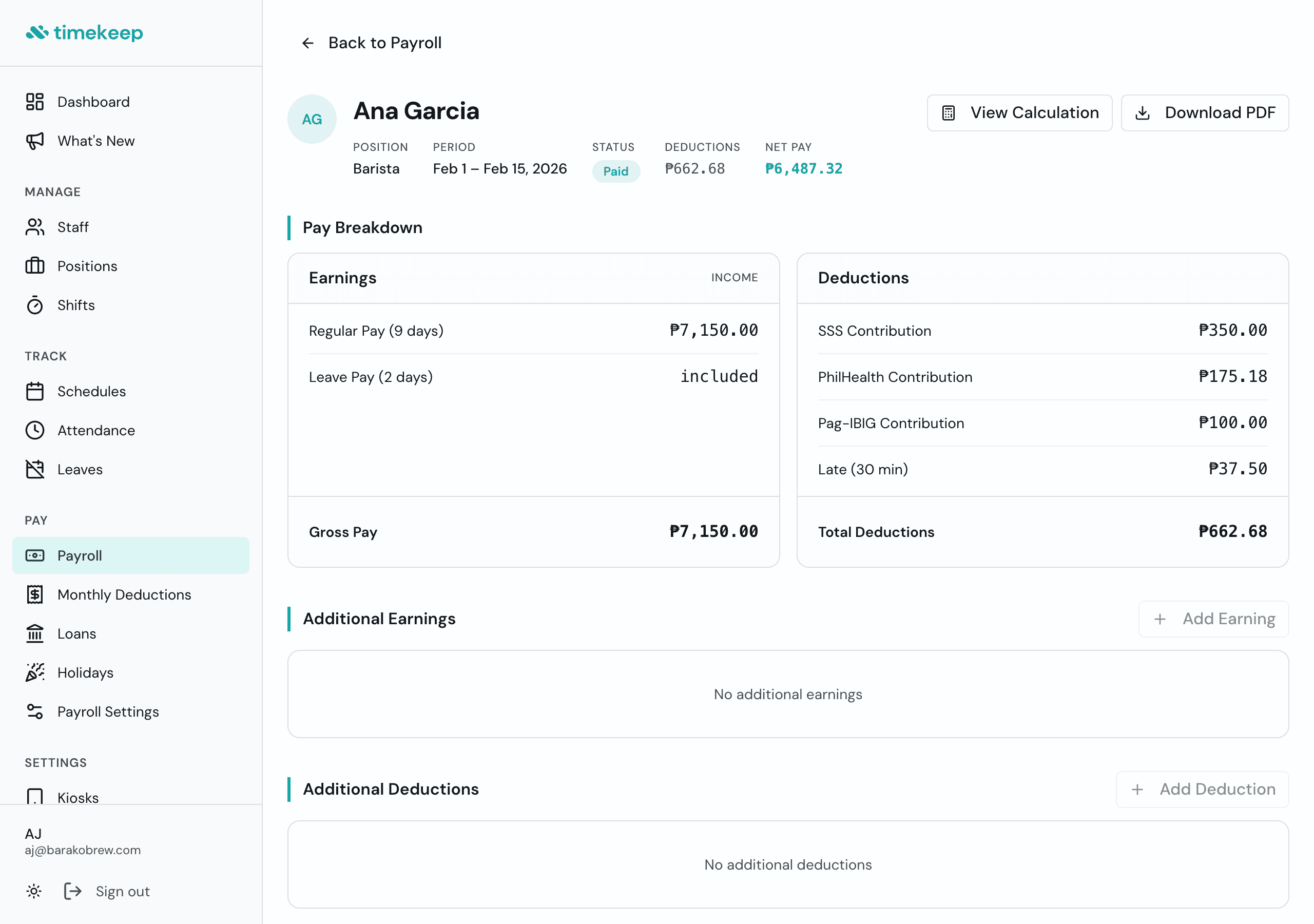 Approved Leave in Payroll