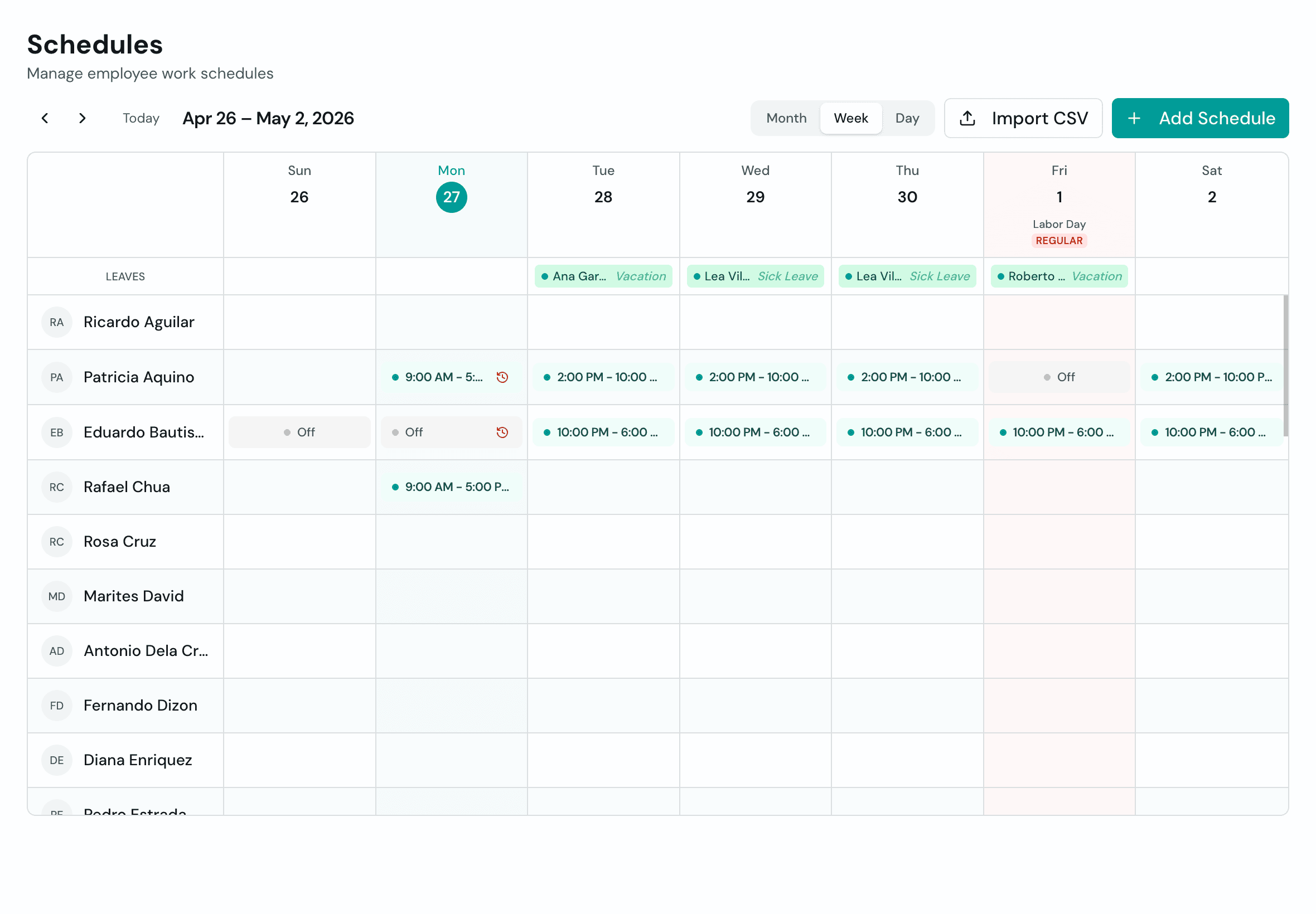 Schedule Changes You Can Trace 1